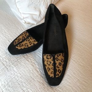 Black Leopard Animal Print Suede Shoes